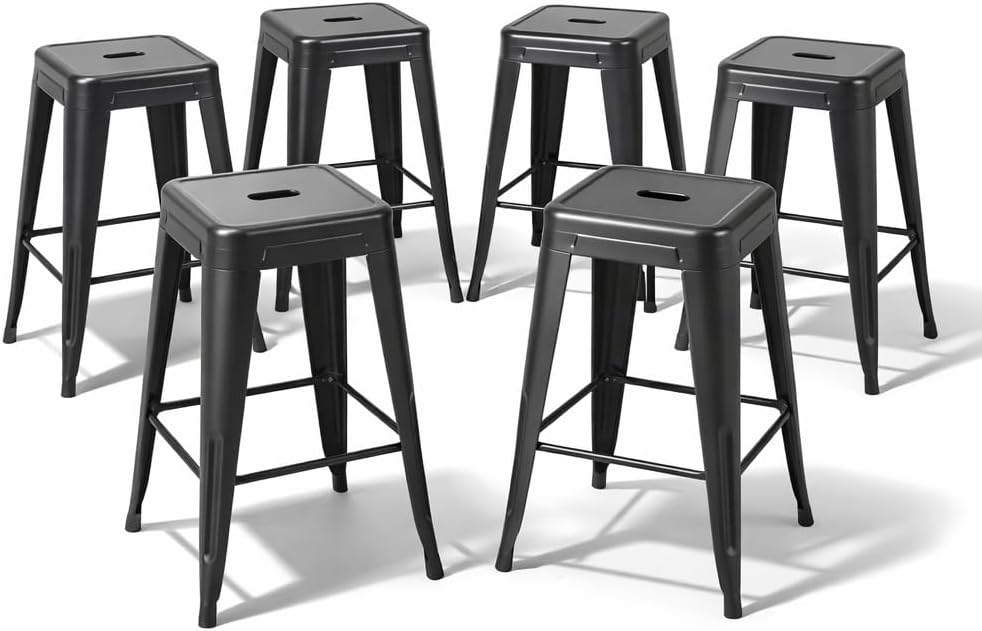 Mitternachtsschwarze Metall-Ba – Home Bar Seating Bewertung und Preis